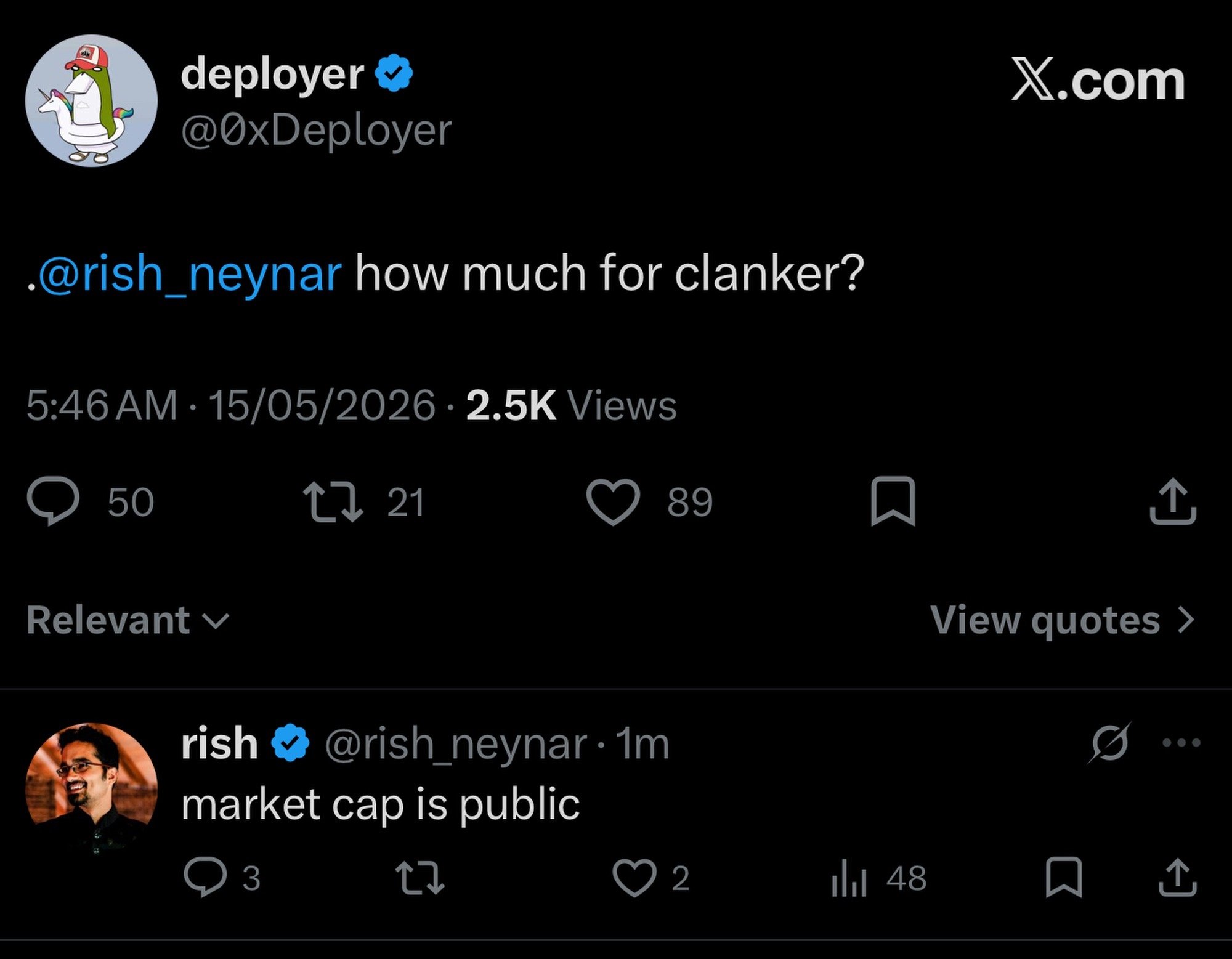 Deployer vs Rish