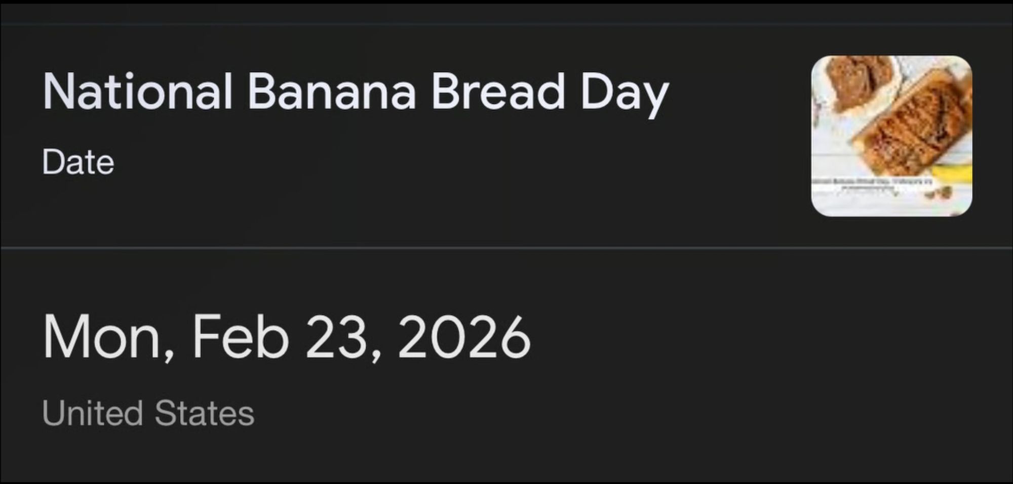 National Banana Bread Day