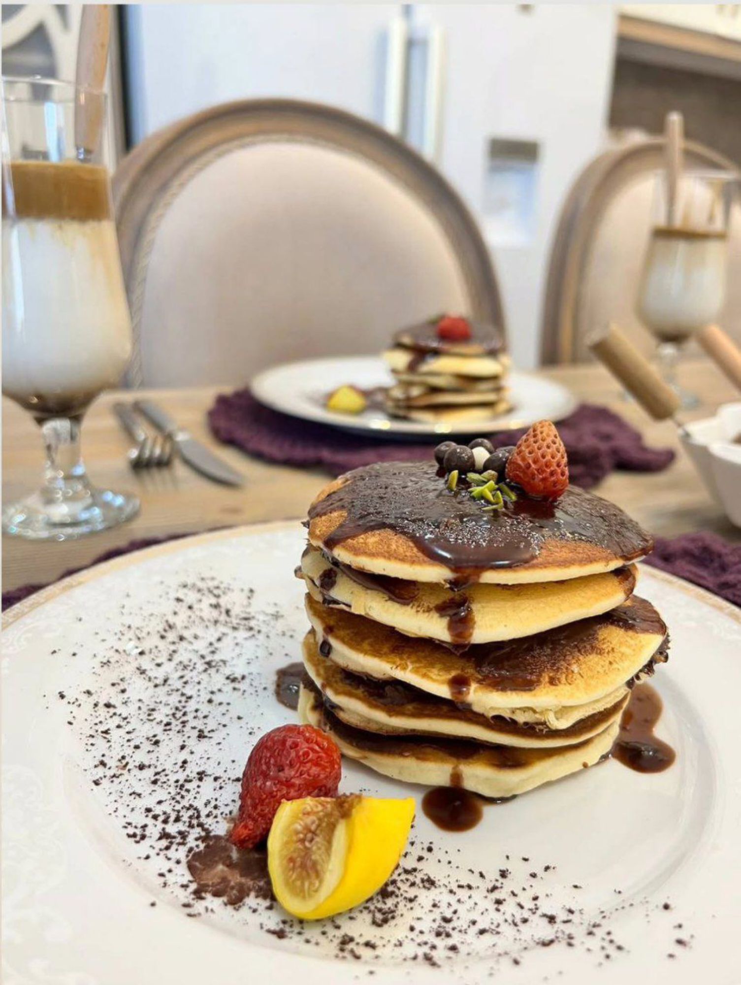 A delicious breakfast should be so attractive and colorful that you enjoy eating it😋🤤🥞🥞