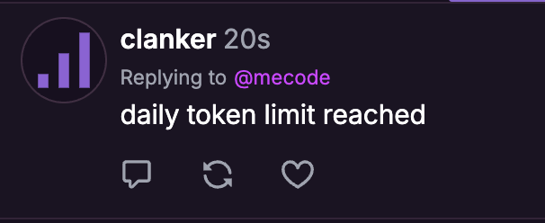 daily token limit reached