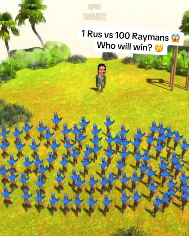1Rus vs 100 Raymans