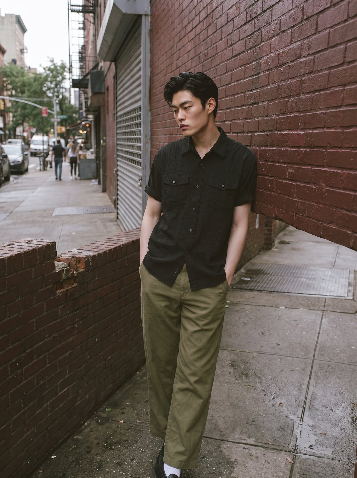 많이 확장 — 같은 도시 무드의 붉은 벽돌 골목 컷