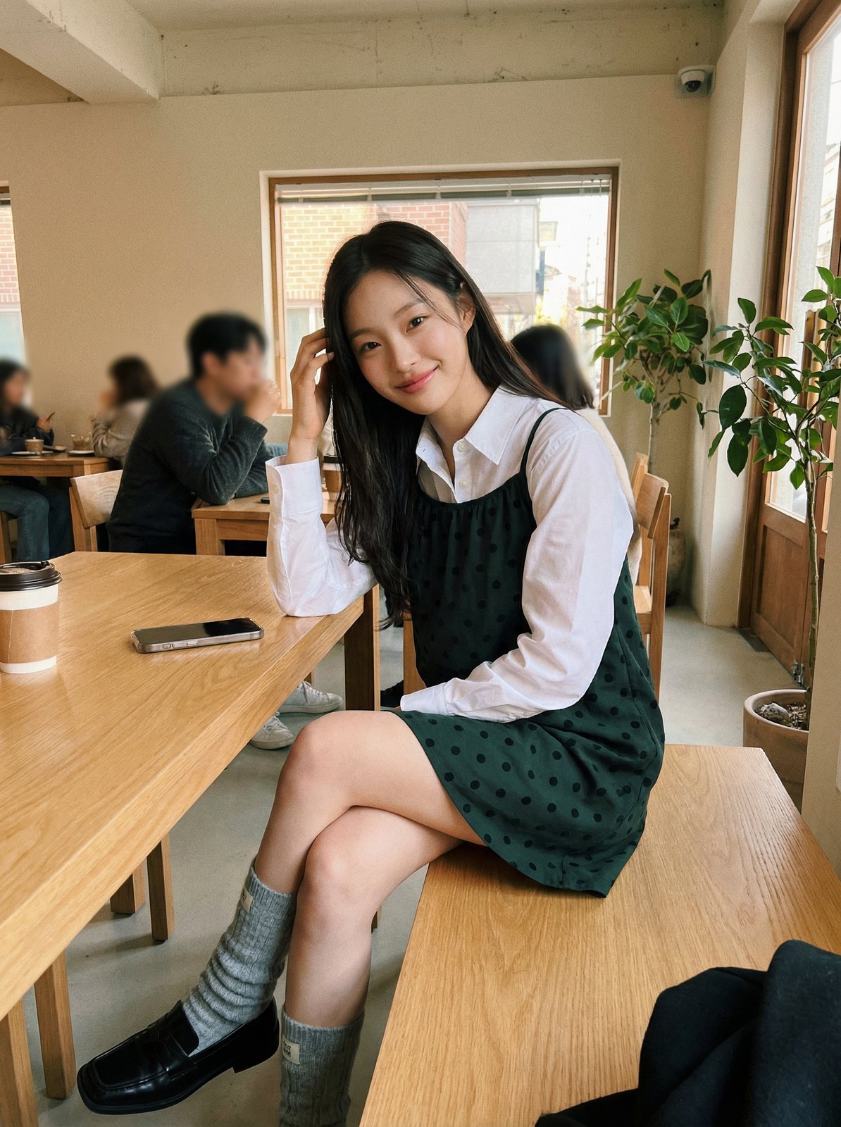 세트 B 결과 3: 카페 테이블 옆