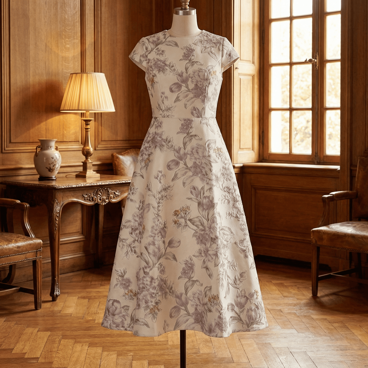 플로럴 미디 원피스, 클래식 인테리어 룸