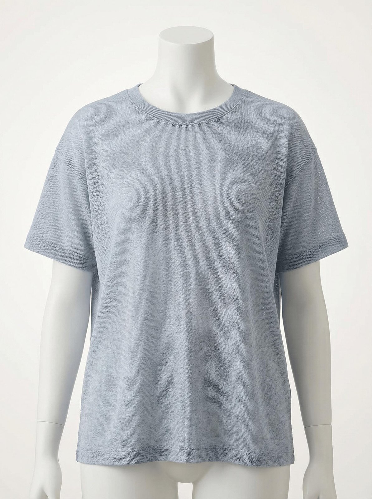 블루 니트 티셔츠 마네킹샷