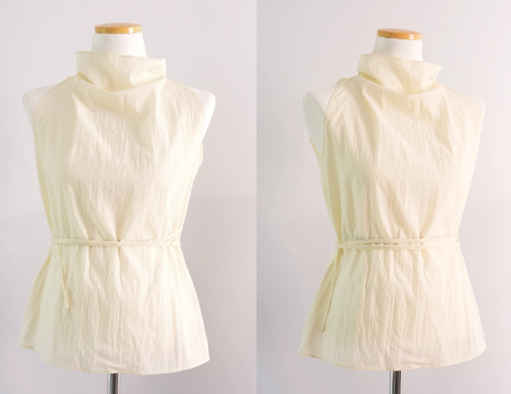 행거샷 입력 — AI 옷 입히기 전 아이보리 블라우스 원본