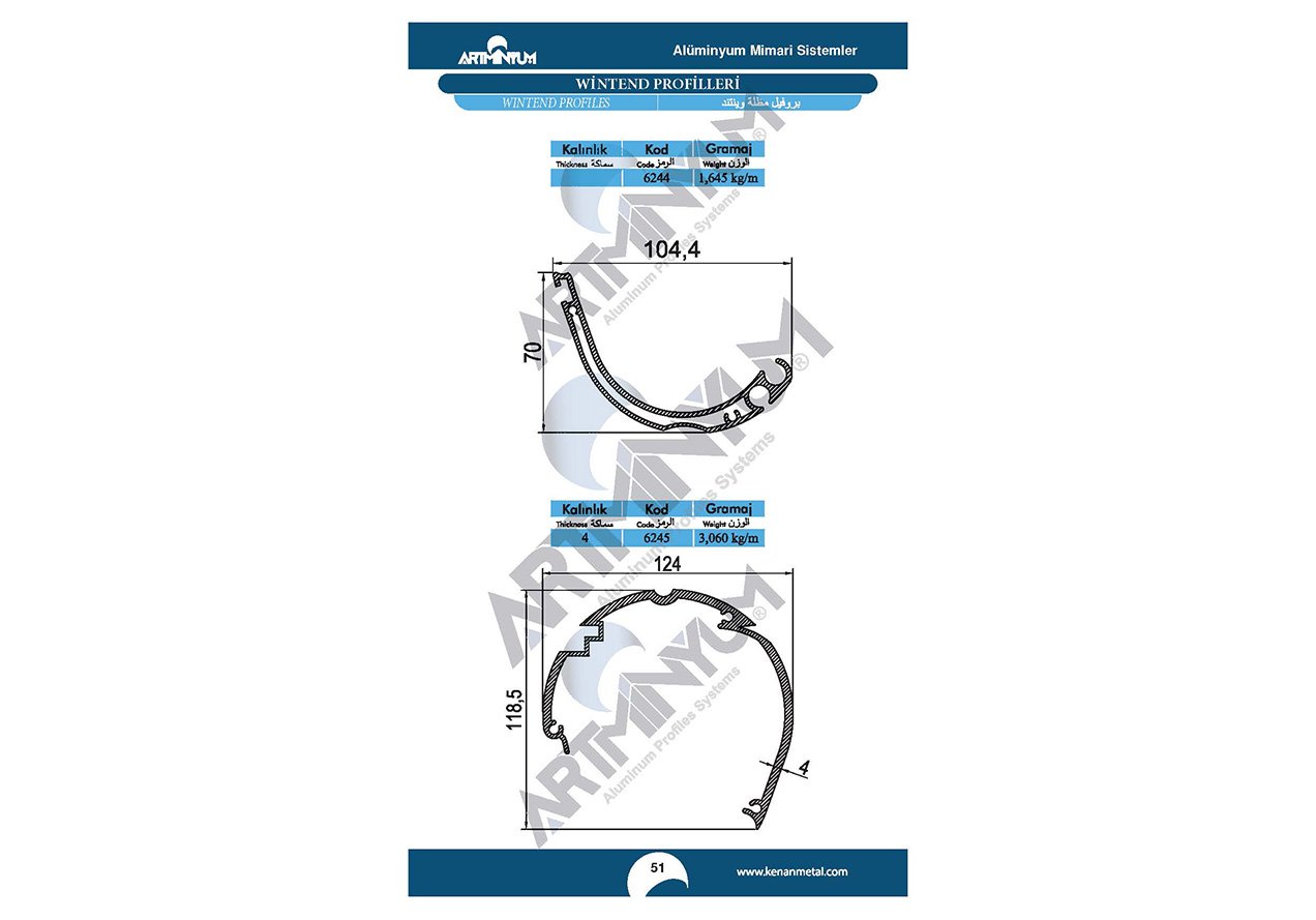 Zip Wintend Vertical Profilleri