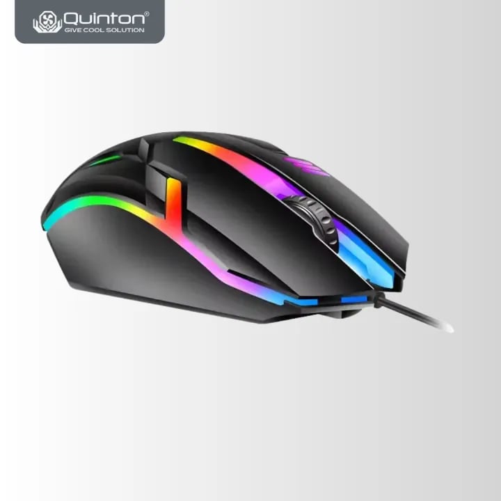 QUINTON Mouse D3 LED RGB 7 warna 1000 Dpi for PC and Laptop