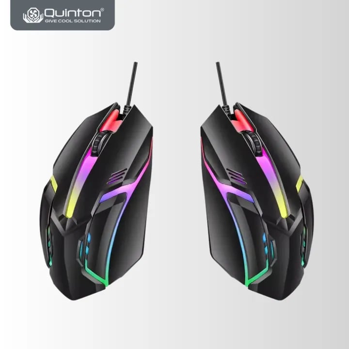 QUINTON Mouse D3 LED RGB 7 warna 1000 Dpi for PC and Laptop