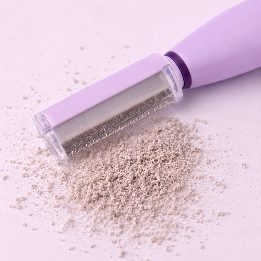 A layer of dead skin flaking off a SonicSmooth Pro+ device
