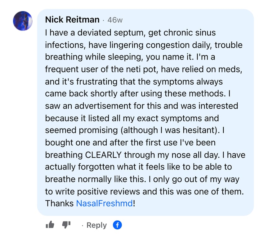 Facebook comment from Nick Reitman