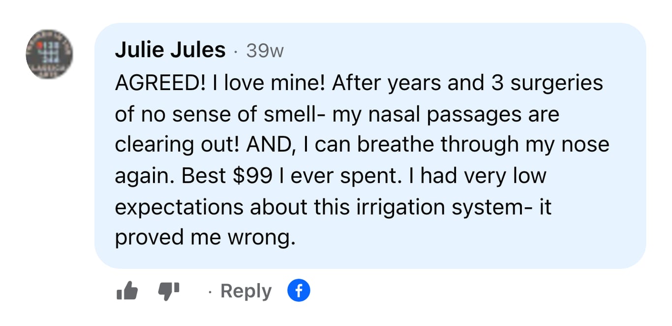 Facebook comment from Julie Jules