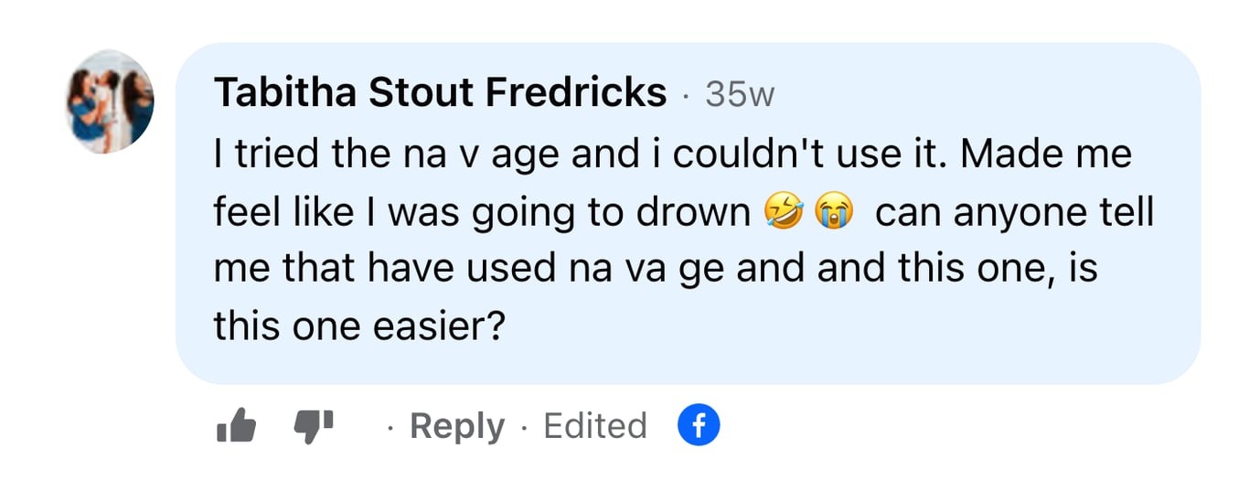 Facebook comment from Tabitha Stout Fredricks