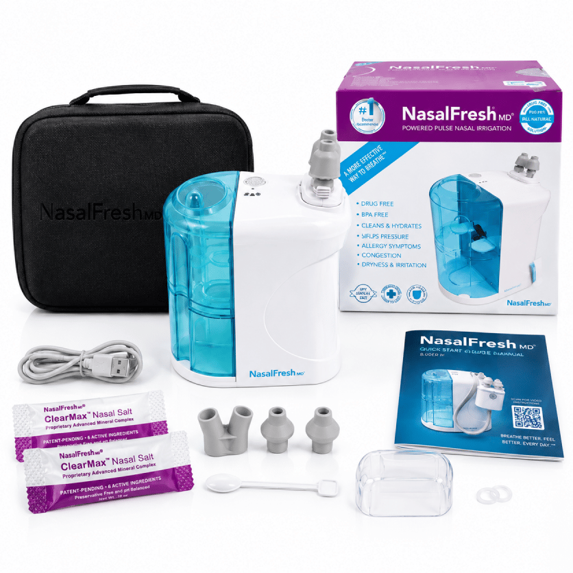 NasalFresh MD Premium Bundle with travel case and ClearMax rinse packets