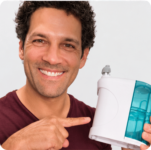 A customer pointing at NasalFresh MD