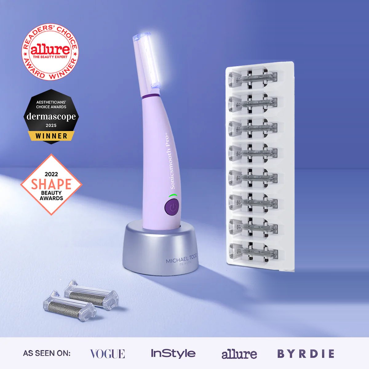 Sonicsmooth Pro+ system with dermaplaning and Microsmooth tips
