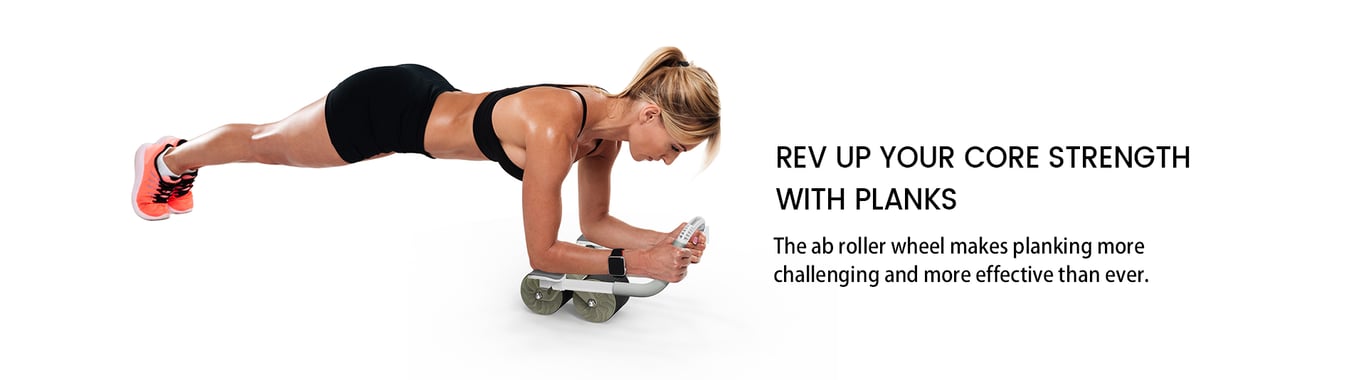 2-In-1 Ab Roller & Plank Exercise Equipment With LCD