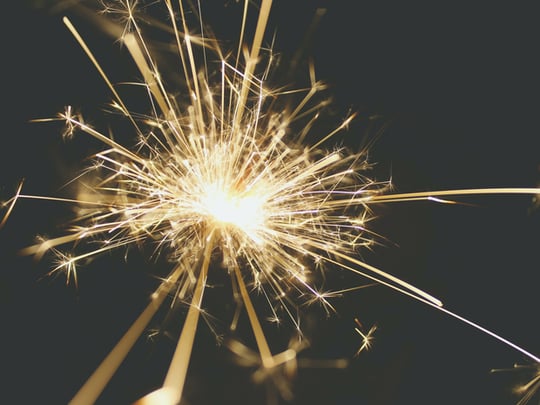 White and gold sparks