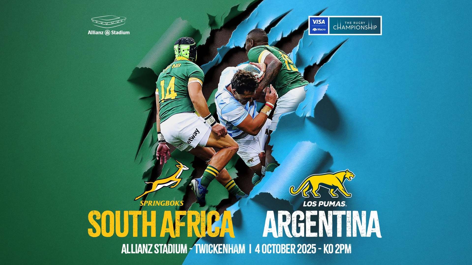 The Rugby Championship: South Africa v Argentina, United Kingdom, 2025