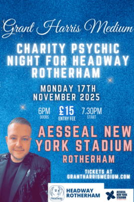 Charity Psychic Night With Grant Harris Medium, Aesseal New York Stadium, Rotherham