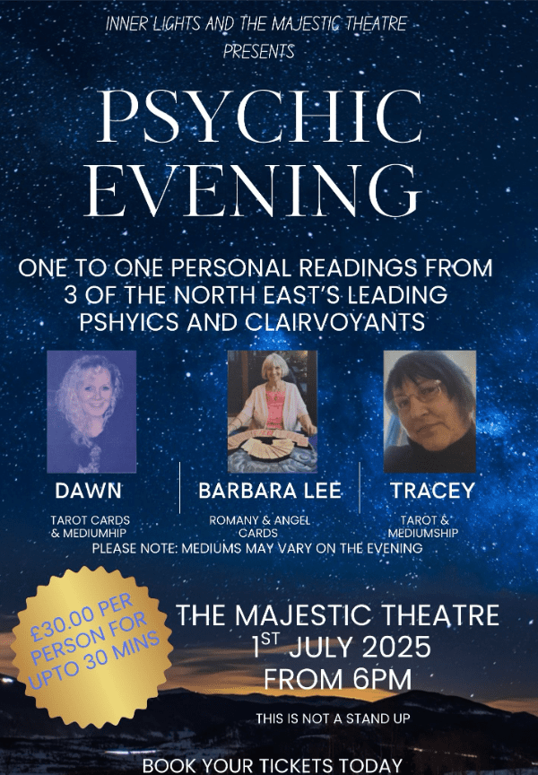 Psychic Evening at The Majestic Theatre One-to-One Readings!, United Kingdom, 2025