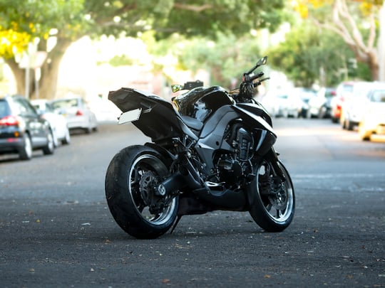 Black motorcycle