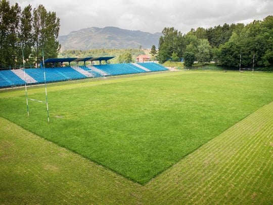 Empty rugby field