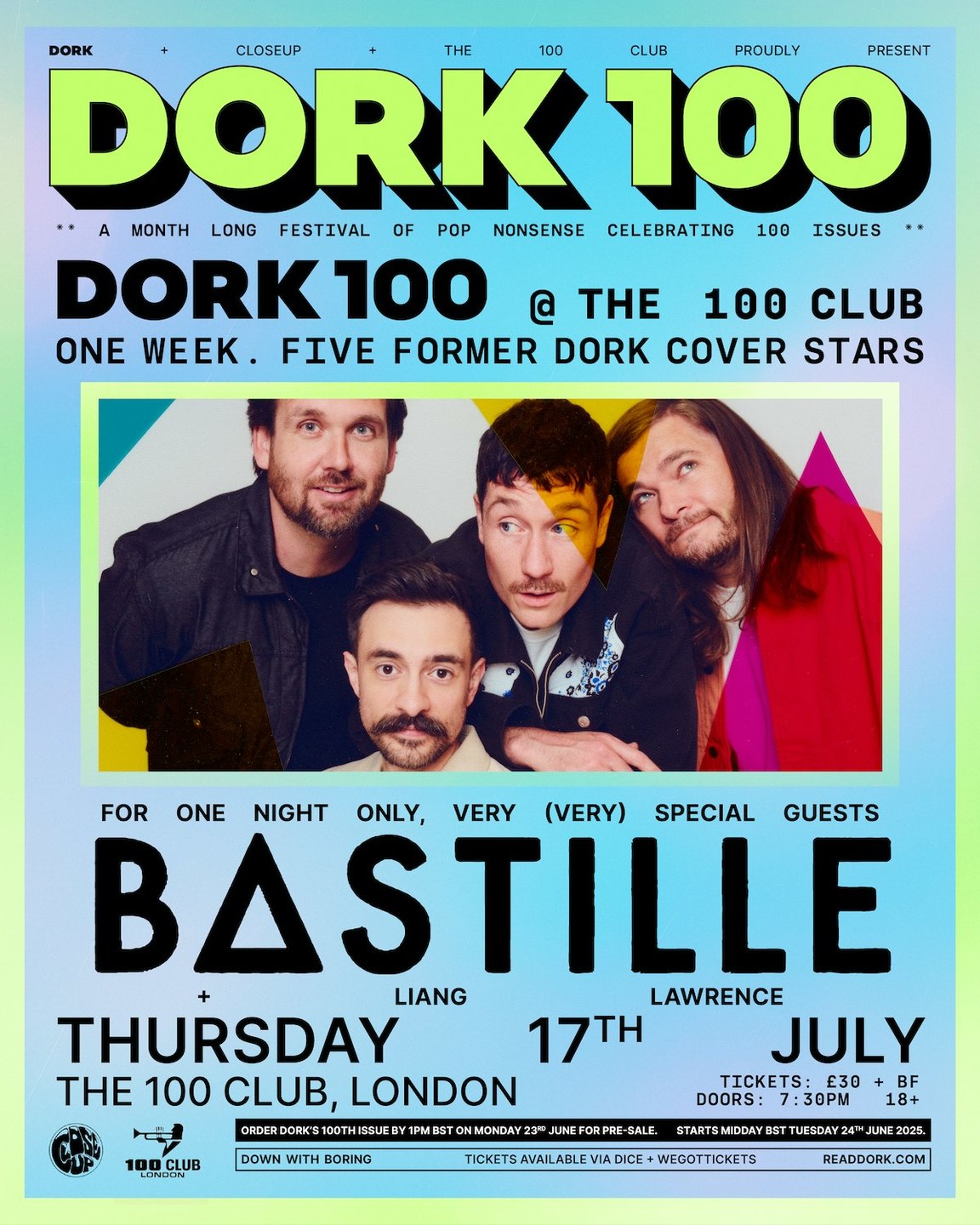Dork 100: Bastille + Liang Lawrence, United Kingdom, 2025