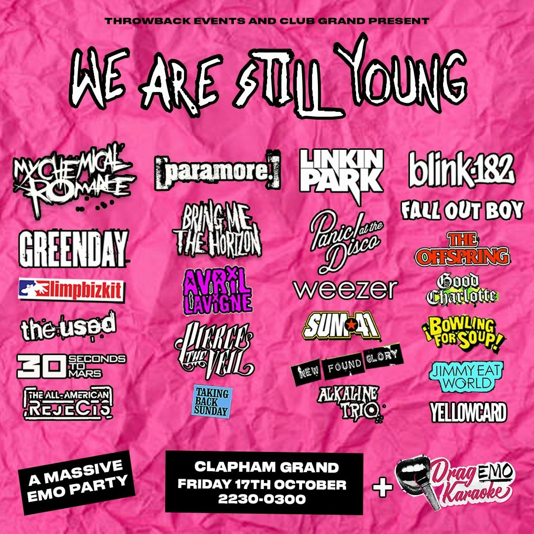 We Are Still Young - The Emo Karaoke Club Night, United Kingdom, 2025