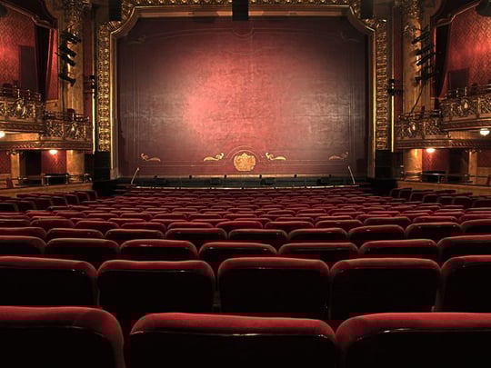 Empty seats in a performance theatre