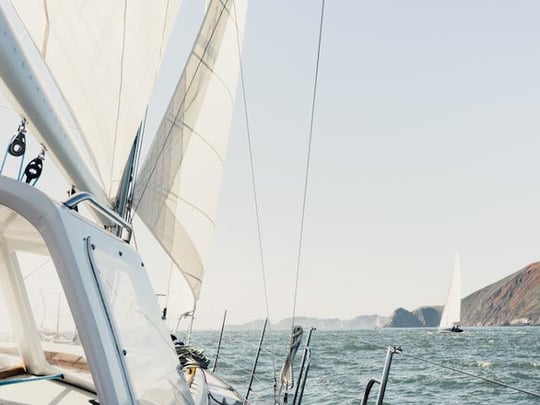 White sailboat on the ocean