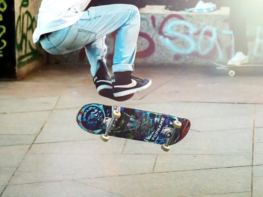 Person doing a skateboard trick