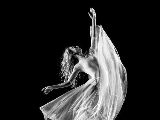 Ballet dancer in flowing dress