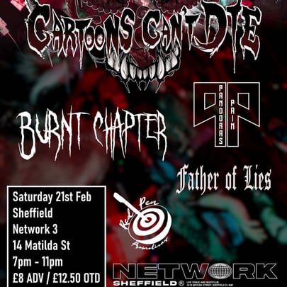 Cartoons Can't Die, Pandora's Pain & 2 more great bands!