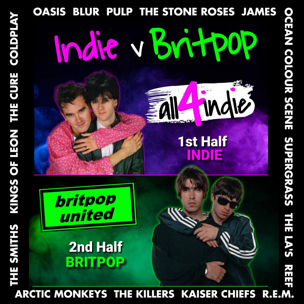Indie v Britpop Double Header, United Kingdom, 2026