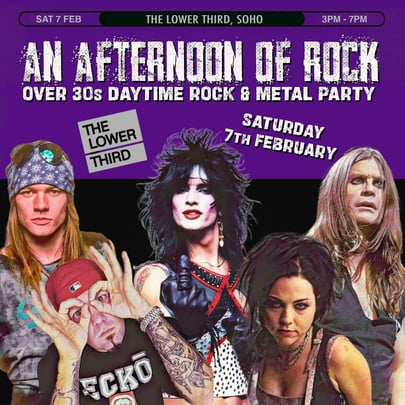 An Afternoon Of Rock: Over 30s Daytime Rock & Metal Party