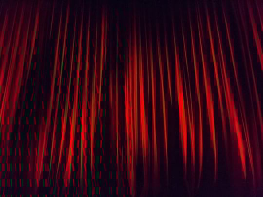 Red stage curtains