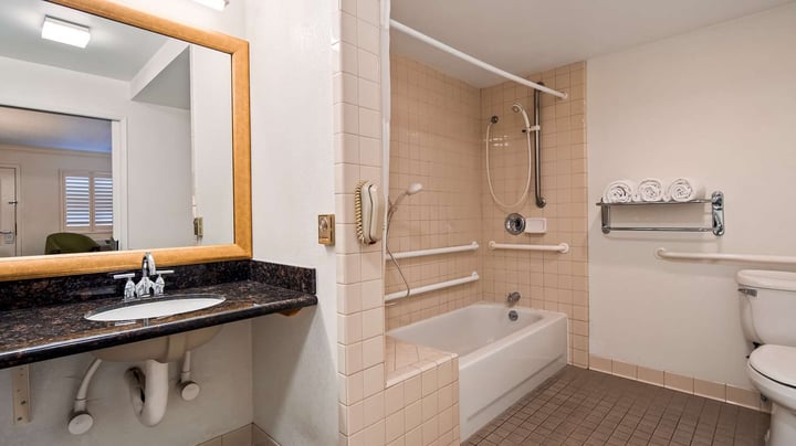 ADA bathtub/shower with grab bars