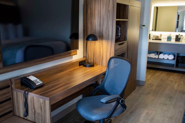 Deluxe Guest Room Desk with 55" TV