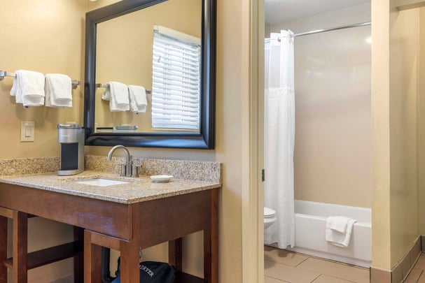 King Fireplace Guest Room Bathroom