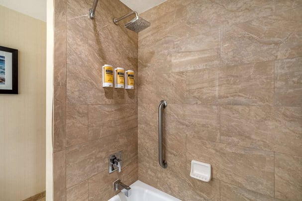 1 King Bed - Courtyard View - Guest Bath