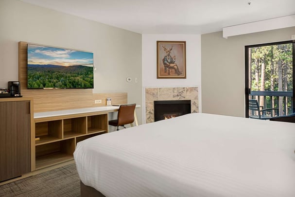 King with Fireplace and Balcony