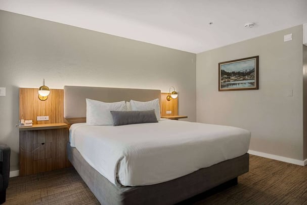 King with Jetted Tub, Fireplace, and Balcony