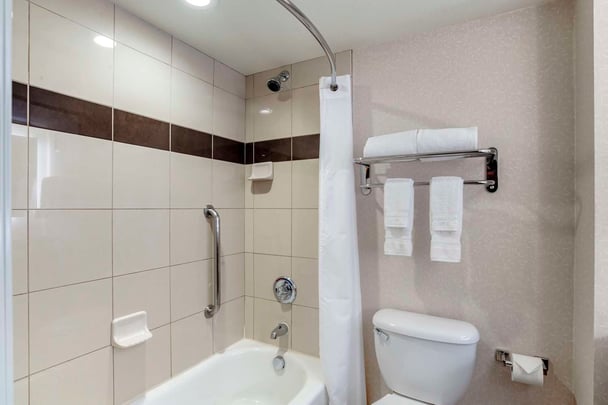 Bathroom with shower tub combination