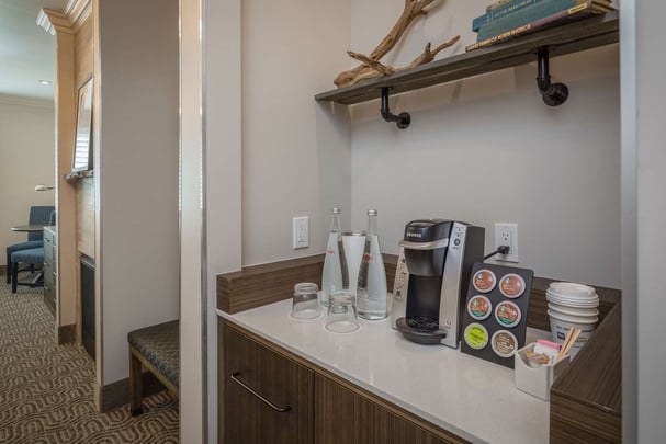 Beverage Station and Lending Library