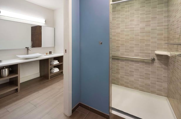 Mobility Accessible Bathroom with Roll-In-Shower
