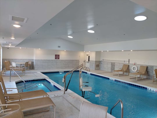 Indoor heated pool and hot tub