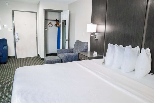 Wake up refreshed in newly renovated guest rooms with a king bed