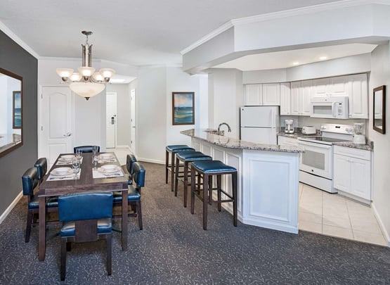 Two Bedroom Villa Kitchen at Caribe Royale Orlando