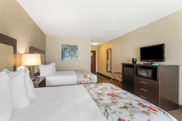 2 Queen Beds w Microwave and Fridge